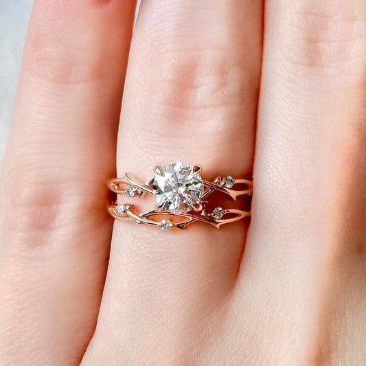 Marquise Cut Cluster Styled Lab Grown Bridal Ring Set