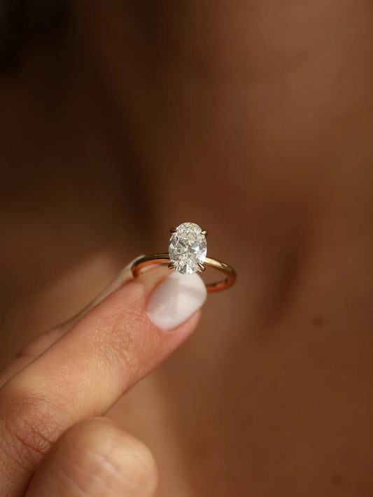 Marquise Cut Cluster Styled Lab Grown Diamond Engagement Ring