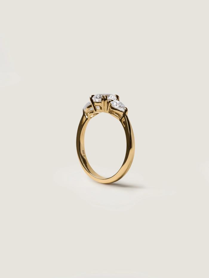 Marquise Cut Cluster Styled Lab Grown Diamond Engagement Ring