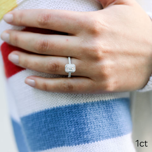 Marquise Cut Cluster Styled Lab Grown Diamond Engagement Ring