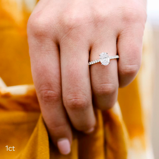 Marquise Cut Cluster Styled Lab Grown Diamond Engagement Ring