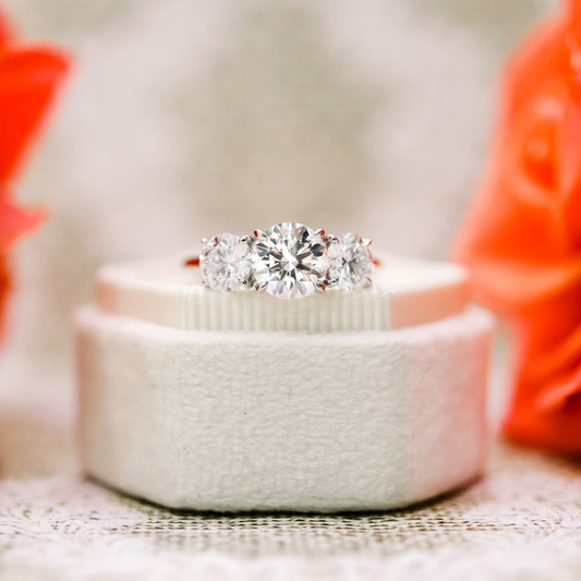 Marquise Cut Cluster Styled Lab Grown Diamond Engagement Ring
