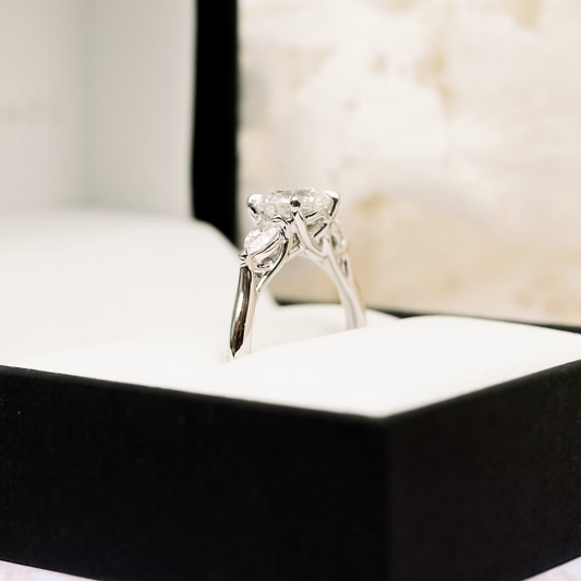 Marquise Cut Cluster Styled Lab Grown Diamond Engagement Ring