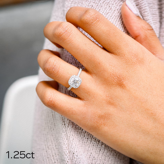 Marquise Cut Cluster Styled Lab Grown Diamond Engagement Ring