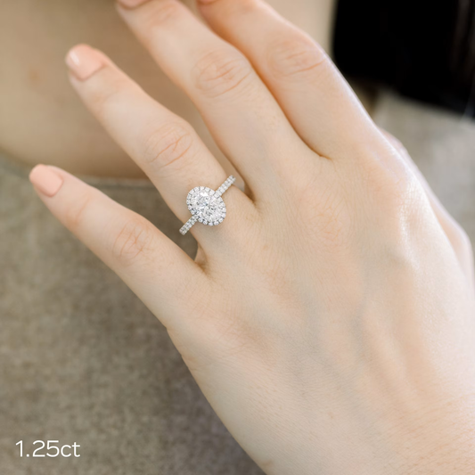 Marquise Cut Cluster Styled Lab Grown Diamond Engagement Ring