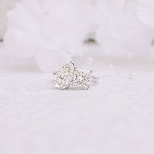 Marquise Cut Cluster Styled Lab Grown Diamond Engagement Ring