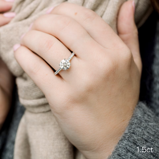 Marquise Cut Cluster Styled Lab Grown Diamond Engagement Ring