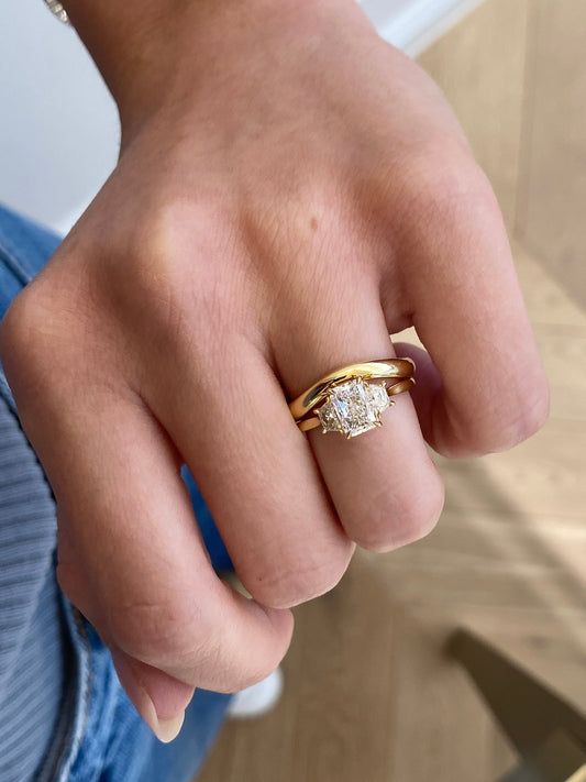 2 CT Round Three Stones Lab Grown Diamond Engagement Ring