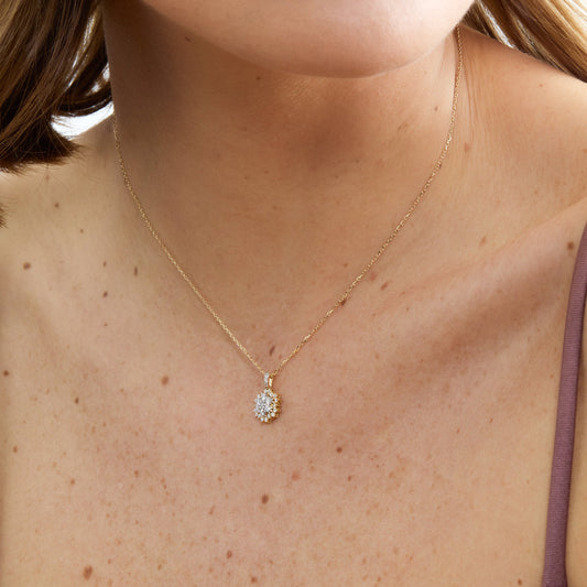 1.0 CT Round Bezel Solitaire Lab Grown Diamond Necklace