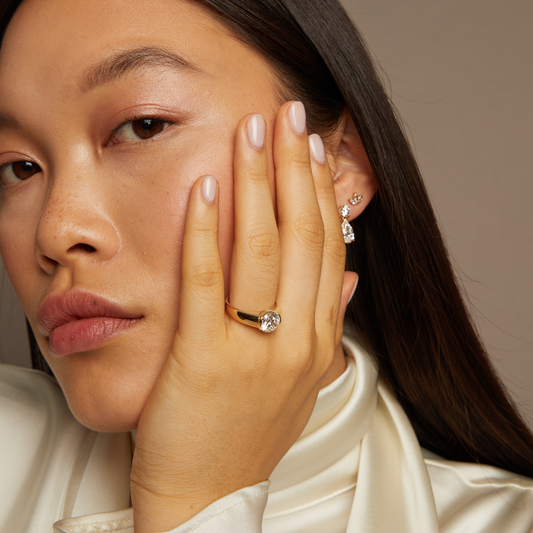 2 CT Round Three Stones Lab Grown Diamond Engagement Ring