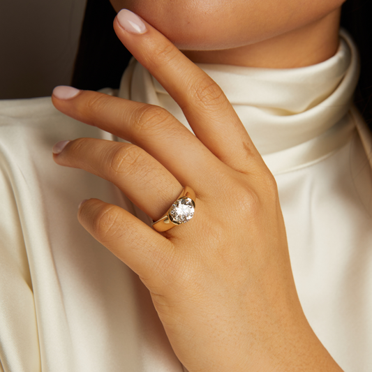 2 CT Round Three Stones Lab Grown Diamond Engagement Ring