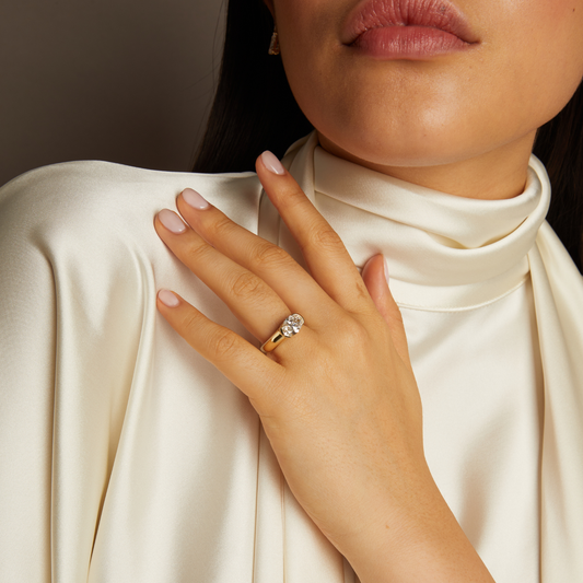 2 CT Round Three Stones Lab Grown Diamond Engagement Ring