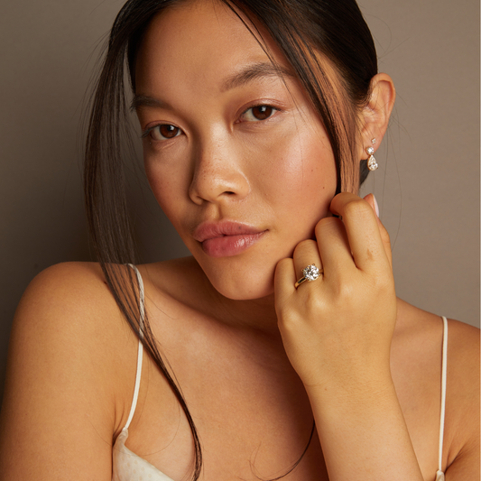 2 CT Round Three Stones Lab Grown Diamond Engagement Ring