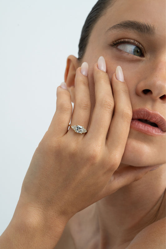 2 CT Round Three Stones Lab Grown Diamond Engagement Ring