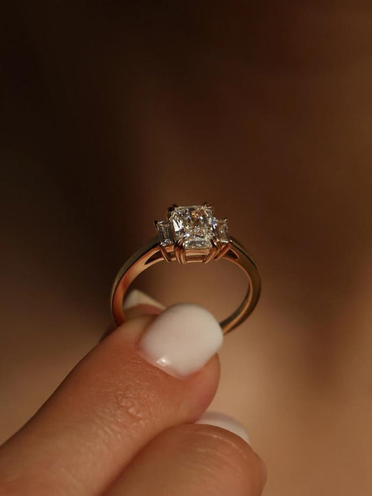 Marquise Cut Cluster Styled Lab Grown Diamond Engagement Ring