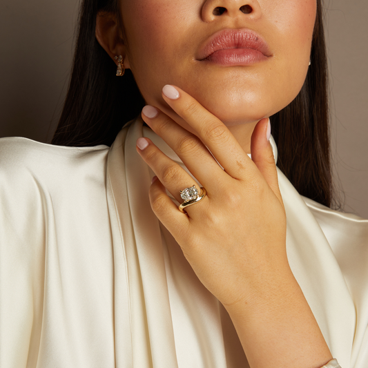 2 CT Round Three Stones Lab Grown Diamond Engagement Ring