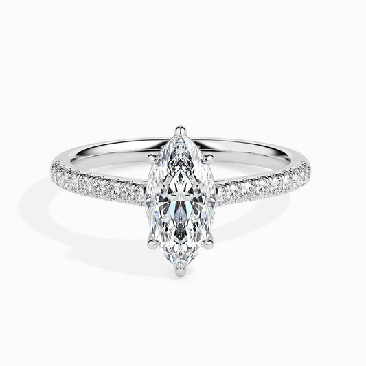 1.0 CT Marquise Solitaire CVD F/VS Diamond Engagement Ring 1