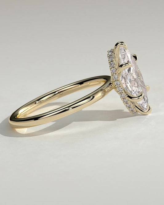 Round Halo, Pave & Split Shank Engagement Ring – 1.93 CT Lab Grown Diamond