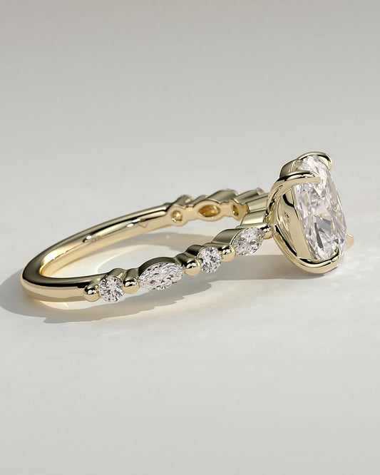 Round Halo, Pave & Split Shank Engagement Ring – 1.93 CT Lab Grown Diamond