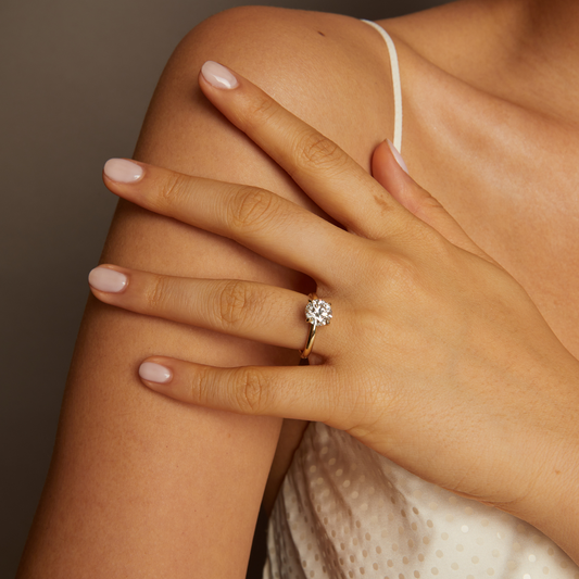 2 CT Round Three Stones Lab Grown Diamond Engagement Ring