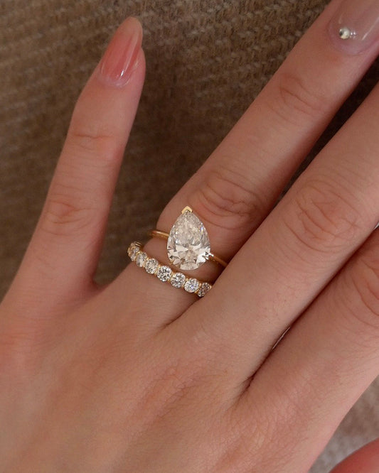 2 CT Round Three Stones Lab Grown Diamond Engagement Ring