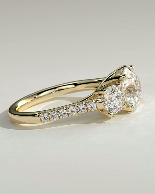 Round Halo, Pave & Split Shank Engagement Ring – 1.93 CT Lab Grown Diamond