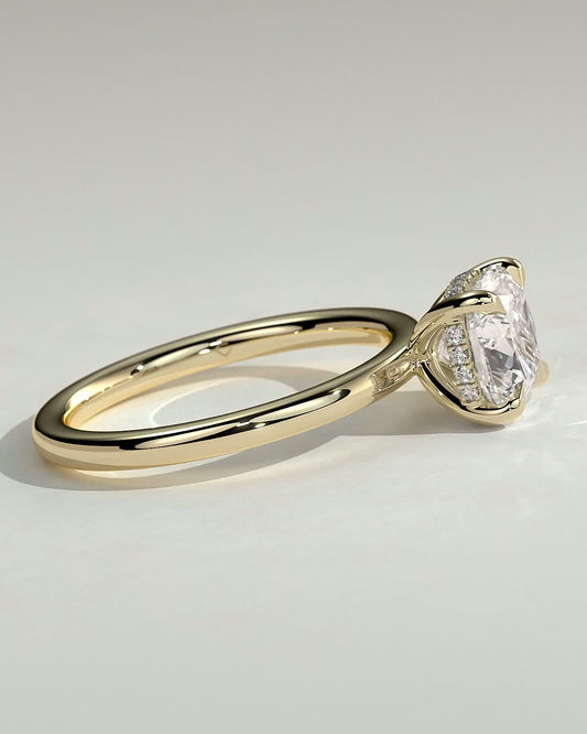 Round Halo, Pave & Split Shank Engagement Ring – 1.93 CT Lab Grown Diamond