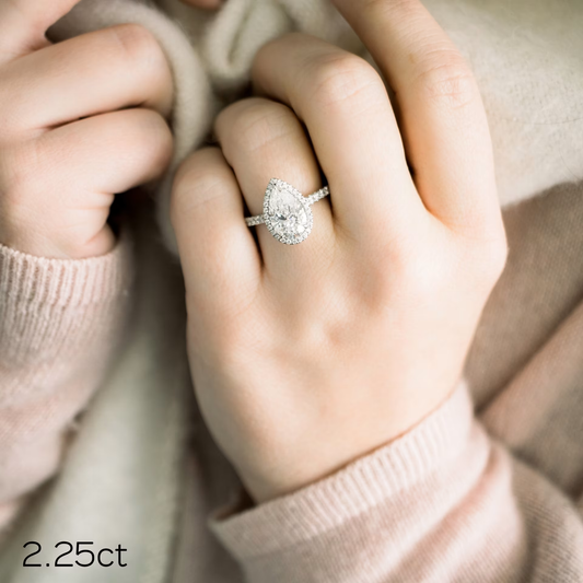 Marquise Cut Cluster Styled Lab Grown Diamond Engagement Ring