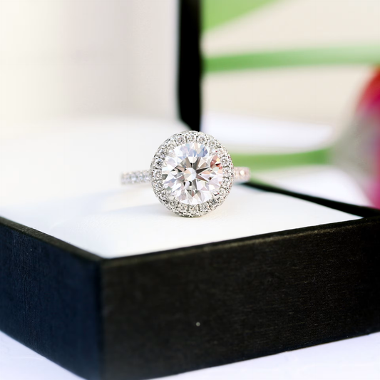 Marquise Cut Cluster Styled Lab Grown Diamond Engagement Ring