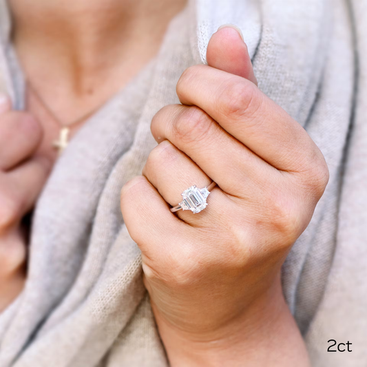 Marquise Cut Cluster Styled Lab Grown Diamond Engagement Ring