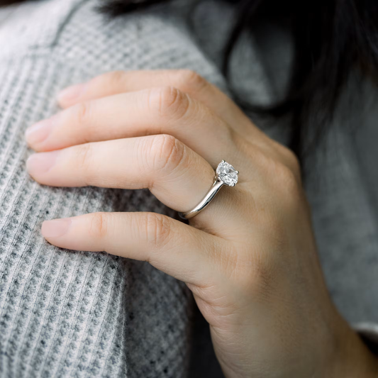 Marquise Cut Cluster Styled Lab Grown Diamond Engagement Ring