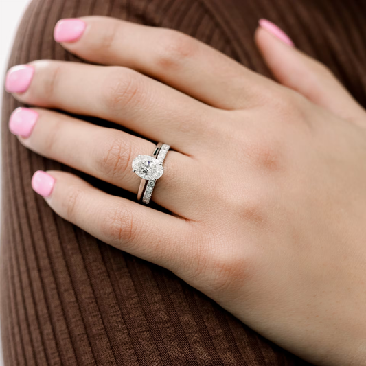 Marquise Cut Cluster Styled Lab Grown Diamond Engagement Ring