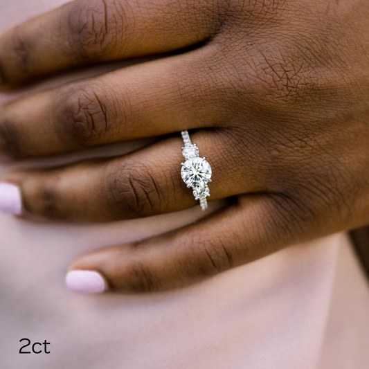 Marquise Cut Cluster Styled Lab Grown Diamond Engagement Ring