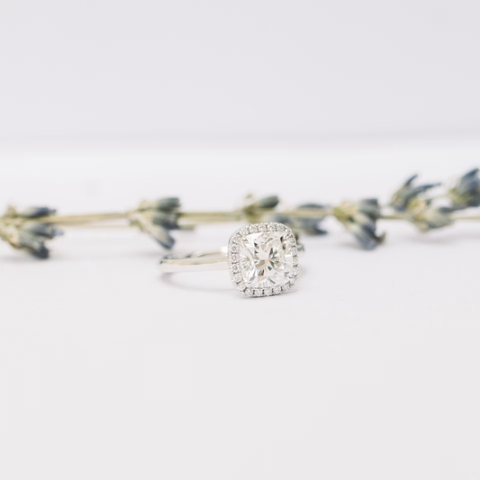 Marquise Cut Cluster Styled Lab Grown Diamond Engagement Ring