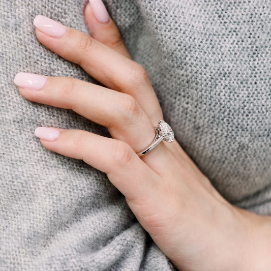 Marquise Cut Cluster Styled Lab Grown Diamond Engagement Ring