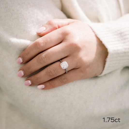 Marquise Cut Cluster Styled Lab Grown Diamond Engagement Ring