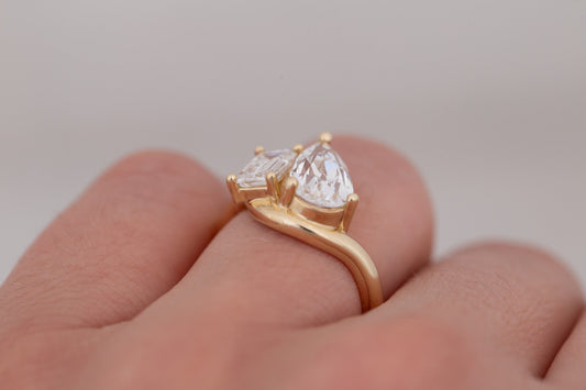 2 CT Round Three Stones Lab Grown Diamond Engagement Ring