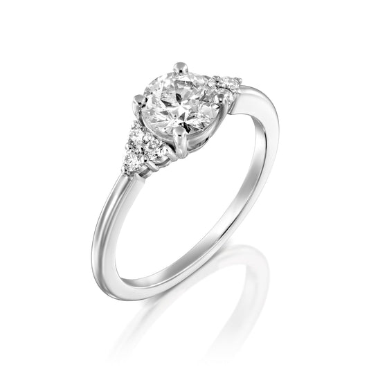 2 CT Round Three Stones Lab Grown Diamond Engagement Ring