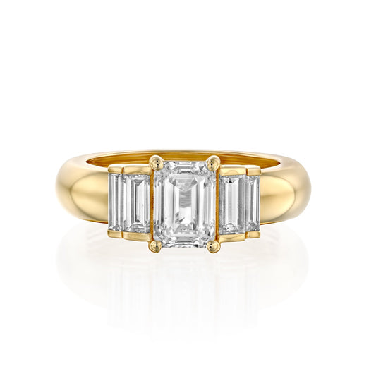 2 CT Round Three Stones Lab Grown Diamond Engagement Ring