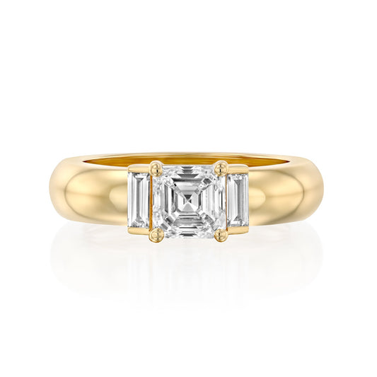 2 CT Round Three Stones Lab Grown Diamond Engagement Ring