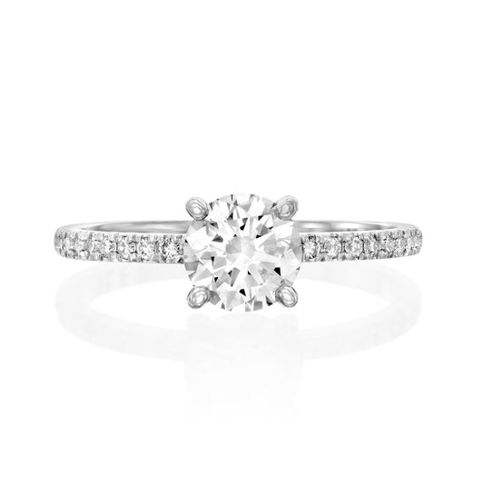 2 CT Round Three Stones Lab Grown Diamond Engagement Ring
