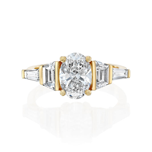 2 CT Round Three Stones Lab Grown Diamond Engagement Ring