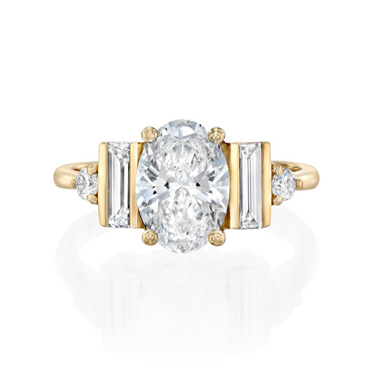 2 CT Round Three Stones Lab Grown Diamond Engagement Ring