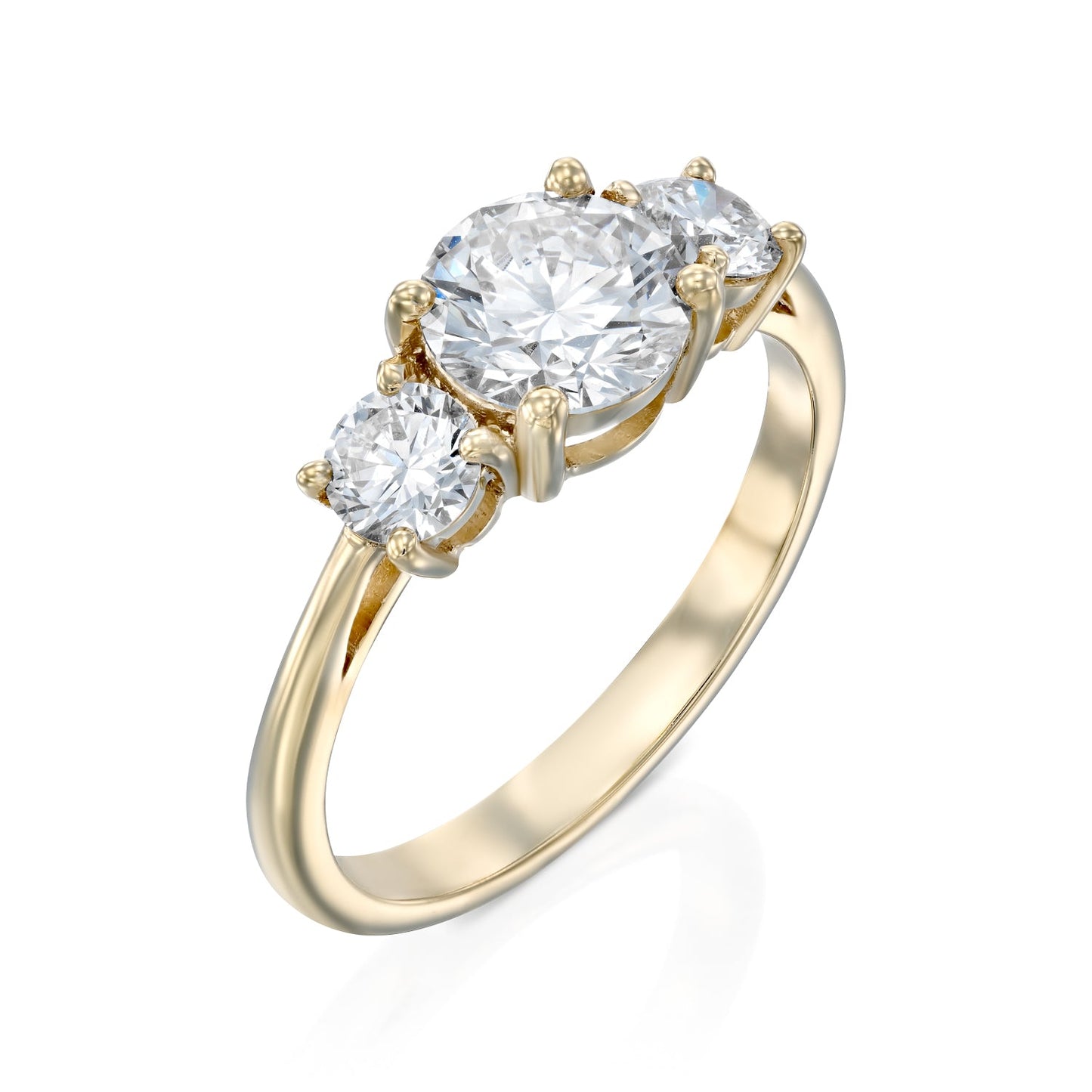 2 CT Round Three Stones Lab Grown Diamond Engagement Ring