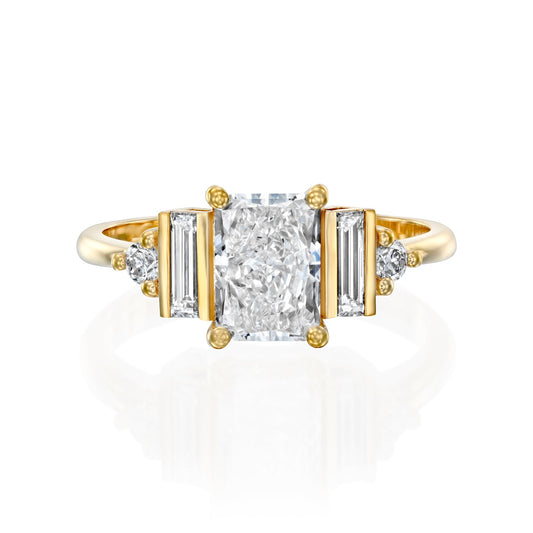 2 CT Round Three Stones Lab Grown Diamond Engagement Ring