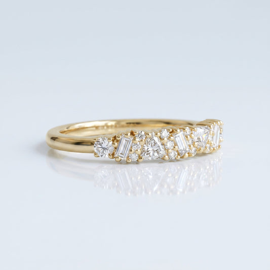 0.2 TCW Round Diamond Half Eternity DEF/VVS Lab Grown Wedding Band