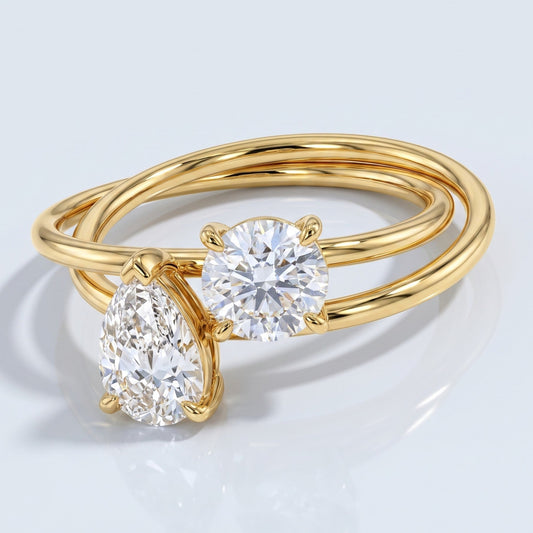 Marquise Swirl Solitaire Engagement Ring – 1 CT Lab Grown Diamond