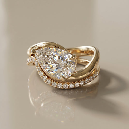 1.0 CT Round Solitaire Moissanite Diamond Bridal Ring Set