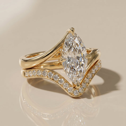 1.0 CT Round Solitaire Moissanite Diamond Bridal Ring Set