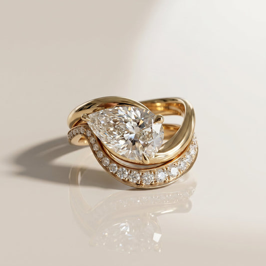 1.0 CT Round Solitaire Moissanite Diamond Bridal Ring Set